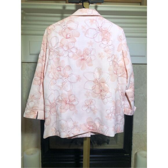 Alfred Dunner Women’s Pink Floral Pattern Suit Jacket Blazer Size 14 - Picture 2 of 7